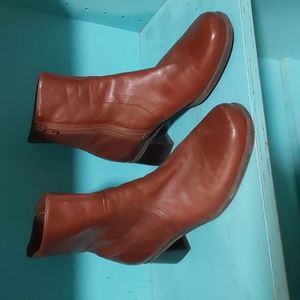 Women's Naturalizer Brown Ankle Boots Square Chunky 1.75" Heel